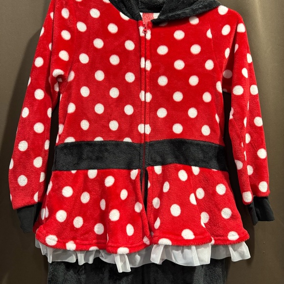 Disney Minnie Mouse Red and Black Polka Dot Pajama Costume Size S (4-6) - Picture 5 of 10